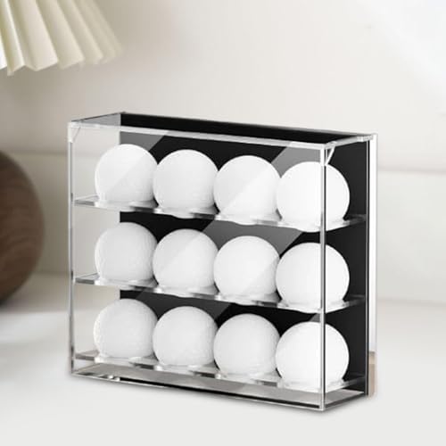 Golf Ball Display Case 12 Holes Storage Decorative Office Modern Cabinet Shelf Golf Pingpong Ball Holder