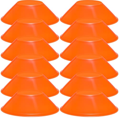 12 Pcs Mini Soccer Cones for Sport Agility Disc Cones Soccer Training for Agility Drills Sports Football - color: Orange