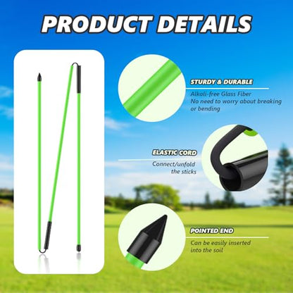 flintronic Golf Alignment Stick, Golf Practice Training Aid, Collapsible Golf Practice Rods for Aiming, Putting, Full Swing, Posture Corrector, with Clear Tube Case