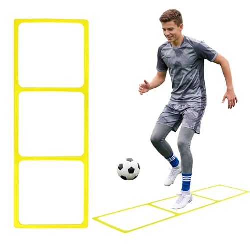One-Piece Silicone Agile Ladder 1 PC Suitable for Sports & Fitness Step Training Soccer Footwork Practice Street Dance Step Training Auxiliary Kit for Various Indoor and Outdoor Floor Areas - color: Yellow