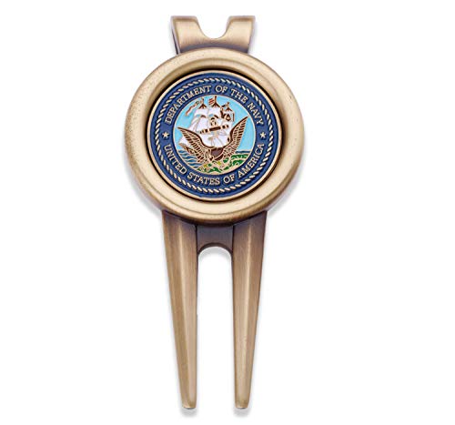 Coins For Anything, Inc Navy Golf Divot Tool Plus Ball Markers - USN U.S. Navy Military Golf Ball Marker & Tool - Designed by Military Veterans - Officially Licensed