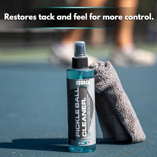 Pickleball Paddle Cleaner, Grip & Paddle Reset Spray, Erase Dirt & Grime, Improve Accuracy, Remove Sweat and Scum | 8 floz
