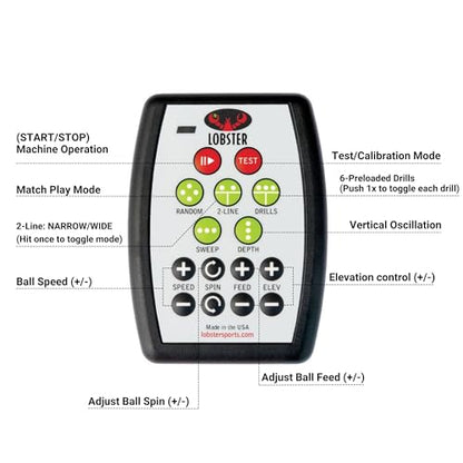 Lobster Sports Pickleball Machine – Full-Featured – Adjustable Topspin, Backspin, & Lobs, Random Oscillation, Ball Speed (20-60MPH), Lightweight & Portable, Holds 125 Balls, with Multi-Function Remote - style: The Pickle Champion