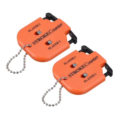 Golf Score Indicator, Stroke Counter Clicker Portable Handy Count Shot Keeper with Key Chain for Golfer Training - color: Orange