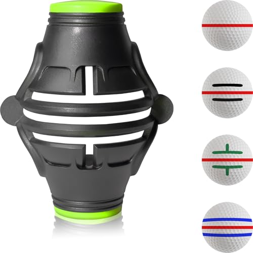 1 Pack 360° Triple Line Golf Ball Marker，Golf Ball Line Marker Tool，Golf Ball Marker Stencil，Alignment Ball Marker，Golf Accessories - color: 1 Pack 360° Triple Line Golf Ball Marker（Black&Green）