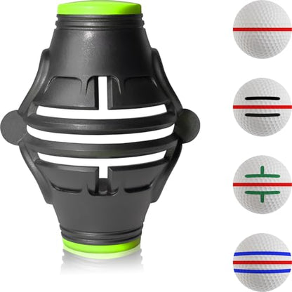 1 Pack 360° Triple Line Golf Ball Marker，Golf Ball Line Marker Tool，Golf Ball Marker Stencil，Alignment Ball Marker，Golf Accessories - color: 1 Pack 360° Triple Line Golf Ball Marker（Black&Green）