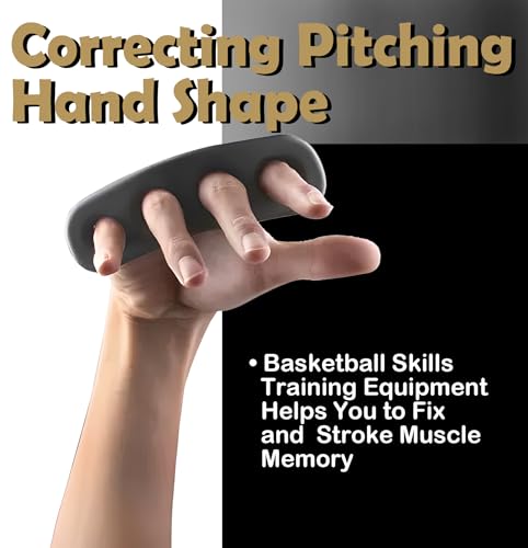 Basketball Shooting Trainer - Adjustable Hand Placement Corrector Eliminate Off-Hand Interference with Bonus 5.3" Shooting Aid - Basketball Training Equipment Accessories