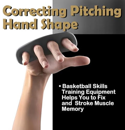 Basketball Shooting Trainer - Adjustable Hand Placement Corrector Eliminate Off-Hand Interference with Bonus 5.3" Shooting Aid - Basketball Training Equipment Accessories