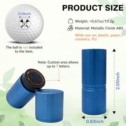 Custom Golf Ball Stamp - Personalized Self-Inking Golf Ball Marker with Text/Logo | Premium Quality Tournament Gifts for Golfers | Durable Stamp for Courses & Events
