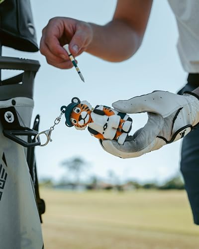 Animal Caddy Golf Tee Holder, Includes 8 Golf Tees, Fun Golf Accessory for Men & Women, Golf Gift - color: Green, style: Tiger Caddy