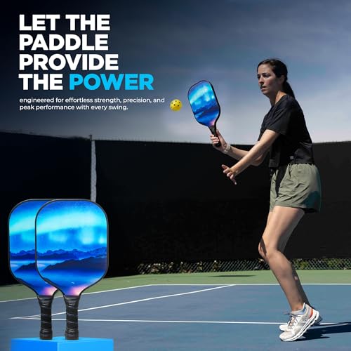 Pickleball Paddle Set - USAPA Approved Fiberglass Paddles | Lightweight Honeycomb Core | Includes 4 Balls, Carry Bag, and Cooling Towels | Ideal for All Players by EPICOURT - size: 4 Pack, style: Wilderness