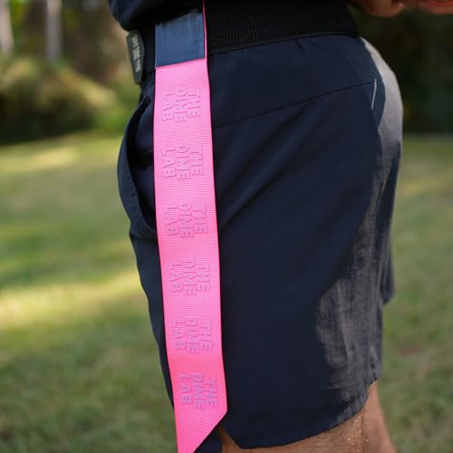 The Dime Lab Flag Football Set - Adjustable Flag Football Belts and Fabric Flags - With Velcro Straps - Blue & Pink - size: Youth/Adults