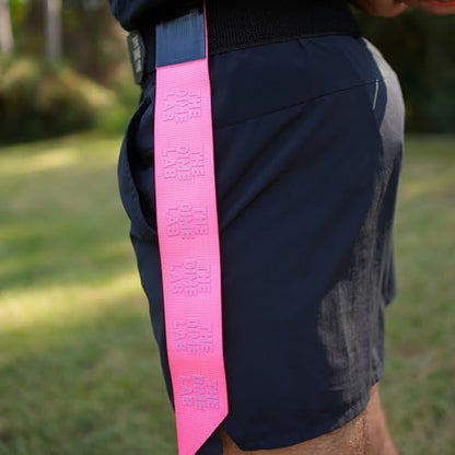 The Dime Lab Flag Football Set - Adjustable Flag Football Belts and Fabric Flags - With Velcro Straps - Blue & Pink - size: Youth/Adults
