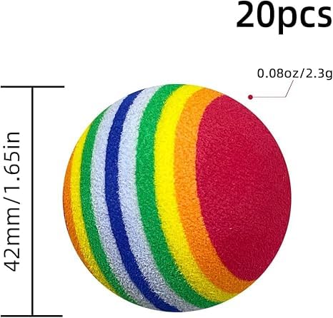 20PCS Golf Practice Balls, EVA Lightweight Sponge Balls for Indoor/Outdoor Golf Training,Adult Golfer Assistive Tools - color: Rainbow