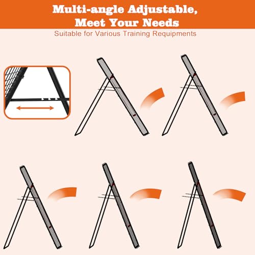 Adjustable Volleyball Rebounder Net 7x4 FT, Steel Frame & High-Tension PE Netting, Durable & Portable Volleyball Training Equipment Practice for Improving Volleying, Bumping, Spiking Skills
