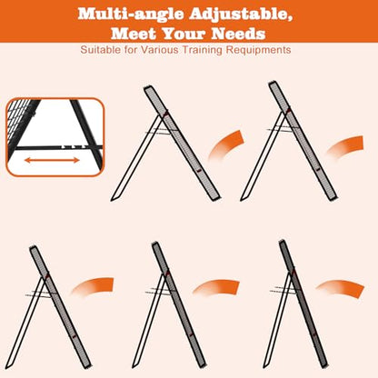 Adjustable Volleyball Rebounder Net 7x4 FT, Steel Frame & High-Tension PE Netting, Durable & Portable Volleyball Training Equipment Practice for Improving Volleying, Bumping, Spiking Skills