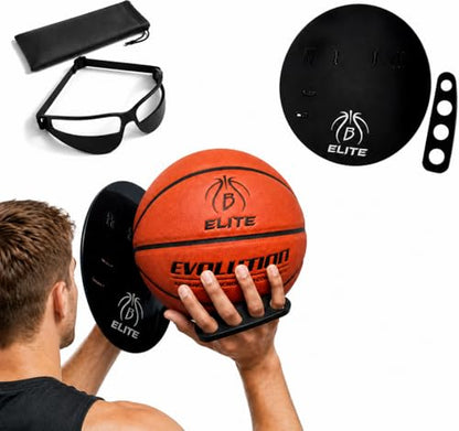 B-Elite Basketball Shooting Off Hand Trainer, Basketball Training Equipment Shooting Aid with Dribbling Goggles