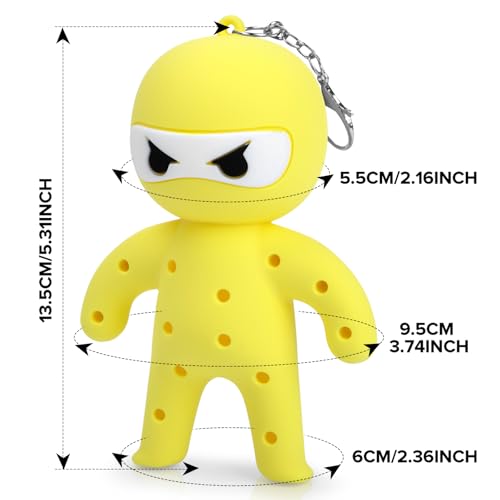 Golf Tee Holder, Ninja Portable Funny Golf Tees Holder Keychain Golf Gift Golf Accessories for Men & Women - color: Yellow