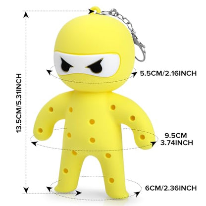 Golf Tee Holder, Ninja Portable Funny Golf Tees Holder Keychain Golf Gift Golf Accessories for Men & Women - color: Yellow