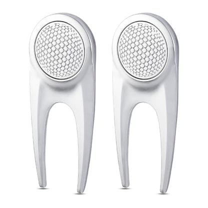 Golf Divot Repair Tool with Magnetic Golf Ball Marker (2 Pack) - Sleek Ergonomic Design, Durable and Long Lasting, Golf Accesories for Men and Women