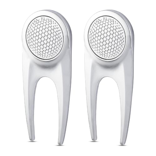 Golf Divot Repair Tool with Magnetic Golf Ball Marker (2 Pack) - Sleek Ergonomic Design, Durable and Long Lasting, Golf Accesories for Men and Women