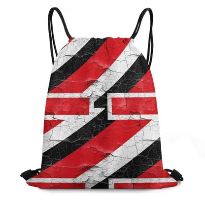 Gym Drawstring Backpack Sackpack Water Resistant for Sports Beach Yoga Travel Unisex, Trinidad And Tobago Grunge Flag Bags - color: Picture (637)