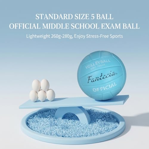 Volleyball, Soft Volleyball Balls for Indoor and Beach Fun, Official Size 5 for Youths and Adults-Includes Pump