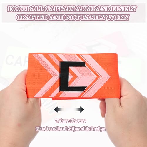Soccer Captain, Soccer Captain Armbands Elastic Adjustable Leader Armband Team Sport Protective - color: Orange