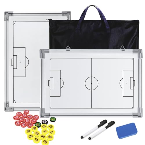 FantasyDay Soccer Coaching Tactical Board, Portable Magnetic Football Coach Blackboard Futsal Tactics Strategy Board - Sport Gift Training Assistant Equipment KIt with Player Markers, Pen and Eraser - color: ‎45 X 31 Cm