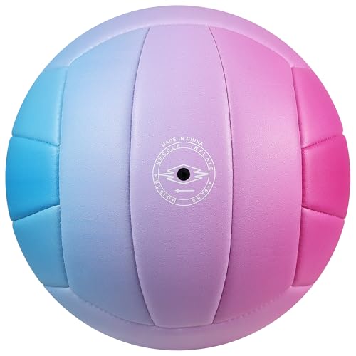Size 5 Volleyball - Durable PU Leather, Indoor/Outdoor. Soft Control, Great Airtightness for Training/Games. Ideal for All Ages