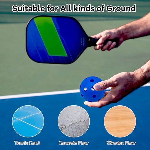 6 -Pack Pickleball Balls, 26 Holes Outdoor Pickleballs, High Elasticity & Durable Pickle Balls for All Style Pickleball Paddles Indoor Pickleballs - color: Deep Blue, style: 6 - Pack