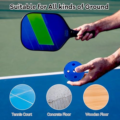 6 -Pack Pickleball Balls, 26 Holes Outdoor Pickleballs, High Elasticity & Durable Pickle Balls for All Style Pickleball Paddles Indoor Pickleballs - color: Deep Blue, style: 6 - Pack