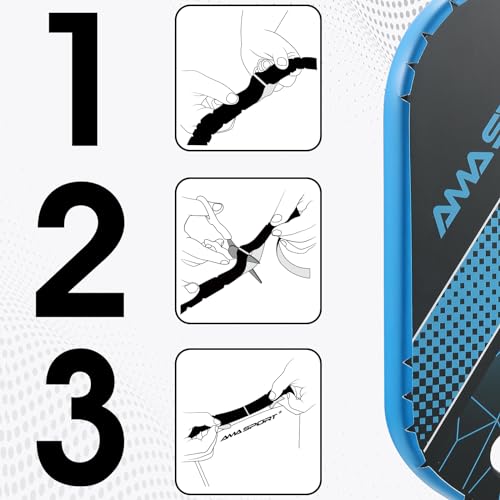 PICKLETECH Pickleball Paddle Protection Tape - Paddle Head Edge Guard - Racket Edge Protection Tape -Fit Perfectly Curved Edge -No Wrinkling - color: Blue, size: Width 20mm
