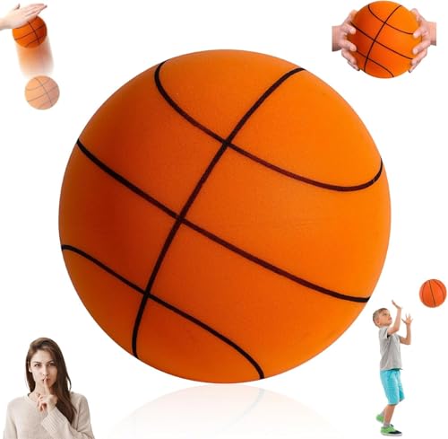2026 Silent Basketball, Quiet Foam Basketball for Indoor Dribbling Training, Soundless Airless Basketballs for Home Practice, Noise-Free Ball, Soft Durable Dribble Dream Ball - color: Orange, size: NO.7