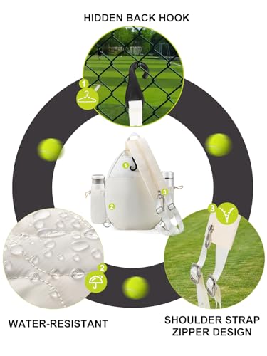 Tennis Bags Holds 2 Rackets for Women & Men, Tennis Backpack Crossbody & Shoulder Racket Bag, Insulated Pocket, Pickleball Bags for Women, Men and Youth