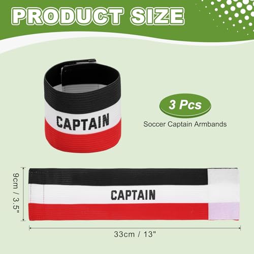 Soccer Captain Armbands, Adjustable Captain Bands Soccer Elastic Armband - color: Blue,White,Red