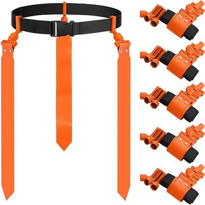 Junkin 6/8/10 Players Flag Football Sets Adjustable Football Belts and Flags for Youths Teens Kids Adults Players Sports Team - color: Orange