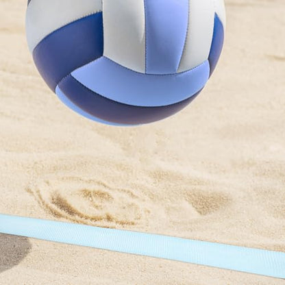1 Set Blue Volleyball Boundary Lines with Anchors - Beach Volleyball Court Line Marker - High Visibility Webbing Setting Up Outdoor Sand Courts for Training