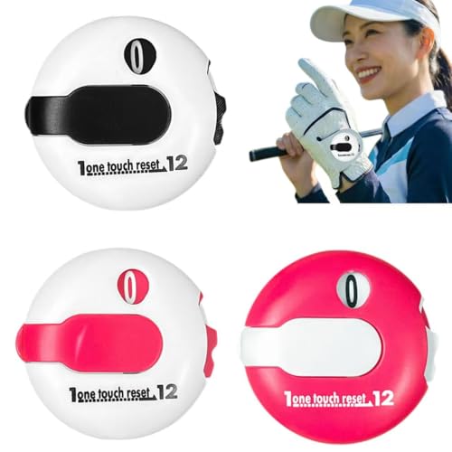 Golf Stroke Counter 1.2 Inch with Touch Reset - color: Pink White
