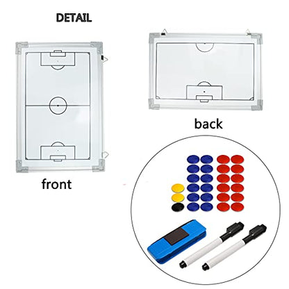 RoseFlower Magnetic Portable Football Coaching Board, Soccer Training Pro Double-Sided White Board Basketball Coaches Board Hanging Competition Teaching Command Winning Strategy Board with Marker