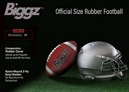 Biggz (Pack of 12) Premium Rubber Official Size Footballs with Pump
