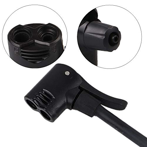 Dual Head Bike Track Pump - 2 Pieces with Bicycle Valve Connector & Adapter