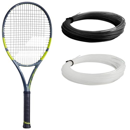 Babolat Pure Aero Tennis Racquet – 9th Gen - Strung with 16g Babolat Syn Gut at Mid-Range Tension - size: 4 1/8" Grip, style: Black String