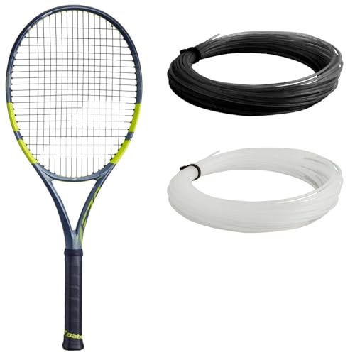 Babolat Pure Aero Tennis Racquet – 9th Gen - Strung with 16g Babolat Syn Gut at Mid-Range Tension - size: 4 1/2" Grip, style: Black String
