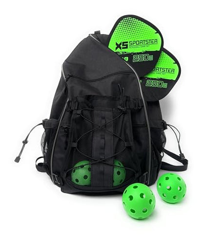 Good E's Pickleball Bag for Women and Men, Compact Sports Backpack, Durable Pickleball Carry Bag with Multiple Pockets, Adjustable Straps and Hook