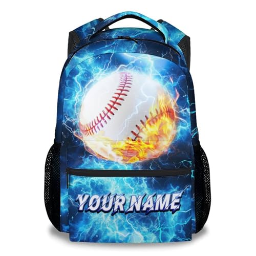 School Backpack for Boys - Personalized Baseball Backpacks for Kids - Custom Youth Bookbag with Name - Durable School Bag for Primary(17 Inch) - color: Color-4