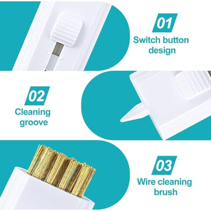 PAGOW 4 Pack Retractable Golf Club Cleaner Brush, Portable Double-Sided Golf Club Brush Groove Cleaner-Multicolor - color: Black+White