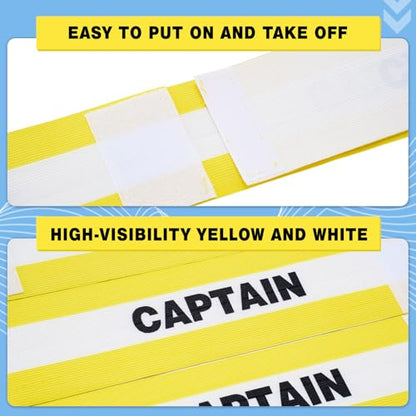 VioraWhite 12pcs Captain Arm Bands for Soccer Captain Armband Adjustable Unisex Elastic for Team Training - color: Yellow