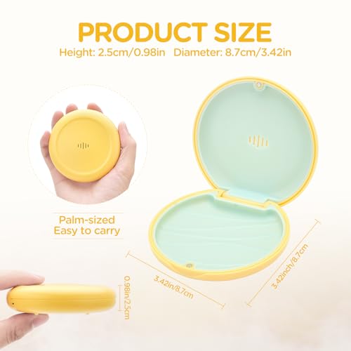 2 Pack Retainer Case Ultra-slim Aligner Case with Vent Holes Removable Inner Tray Silicone for Easy Cleaning (2Pack Yellow Green) - color: 2Pack Yellow Green