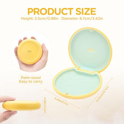 2 Pack Retainer Case Ultra-slim Aligner Case with Vent Holes Removable Inner Tray Silicone for Easy Cleaning (2Pack Yellow Green) - color: 2Pack Yellow Green